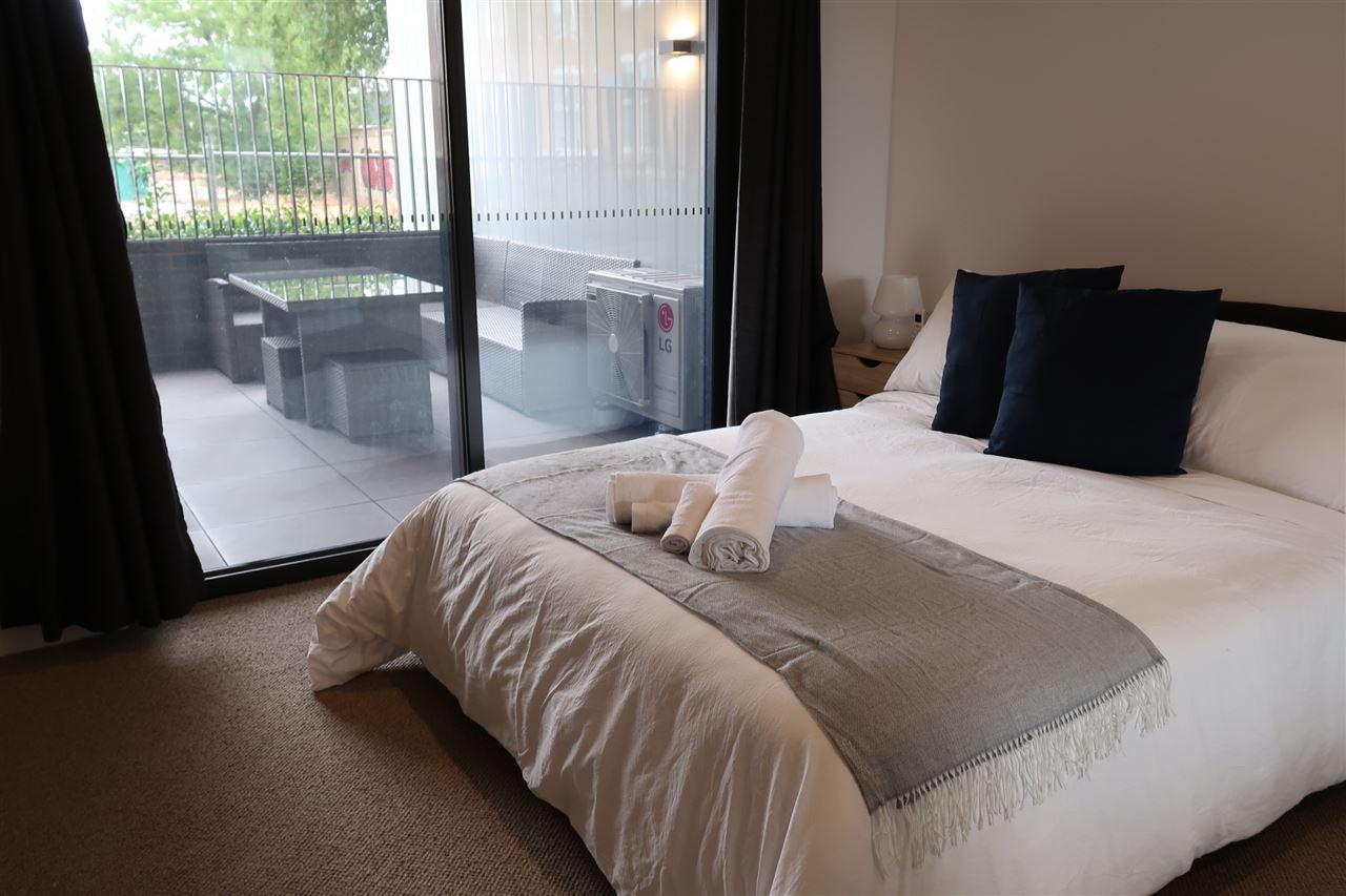 Bedroom styled after a holiday changeover
