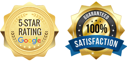 Capital Coastal Cleaning Logo with 100% Satisfaction Guarantee and 5-star Google rating, serving Batehaven, NSW.